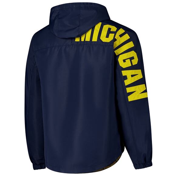 Colosseum Athletics Mens Michigan Wolverines Reloaded Anorak Jacket Navy Size S - Picture 7 of 7